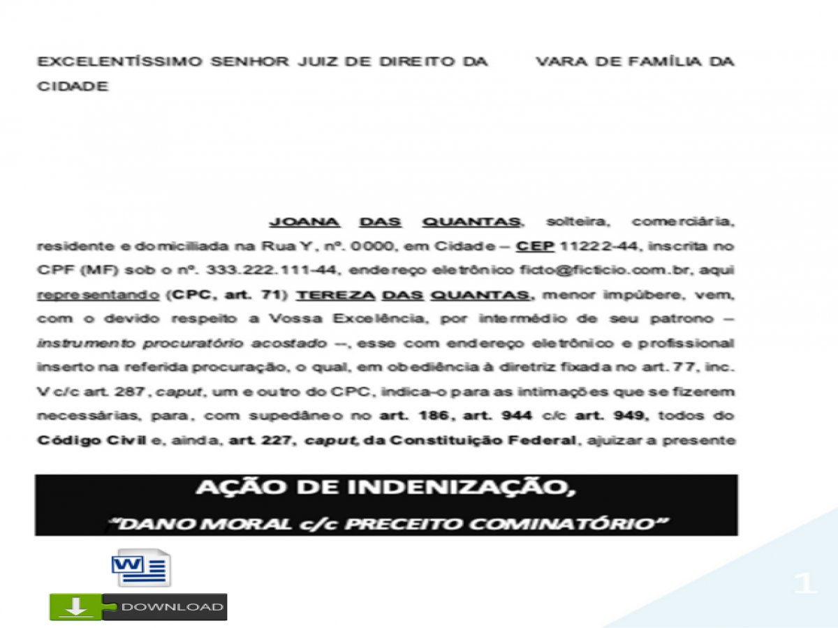 Exemplo De Petição Inicial De Danos Morais E Danos Materiais