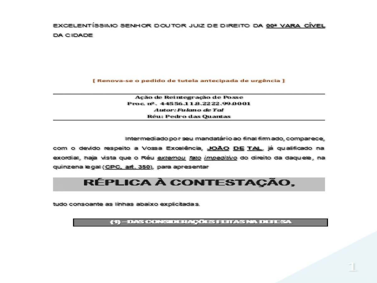 Exemplo De Atos De Domínio Ação De Reintegração De Posse